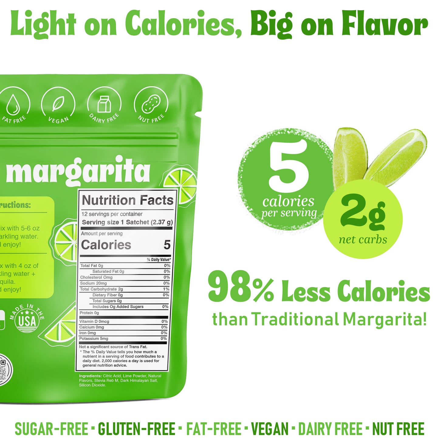 Mixtails Sugar Free Margarita Mix, Instant Skinny Margaritas (12 Pack)