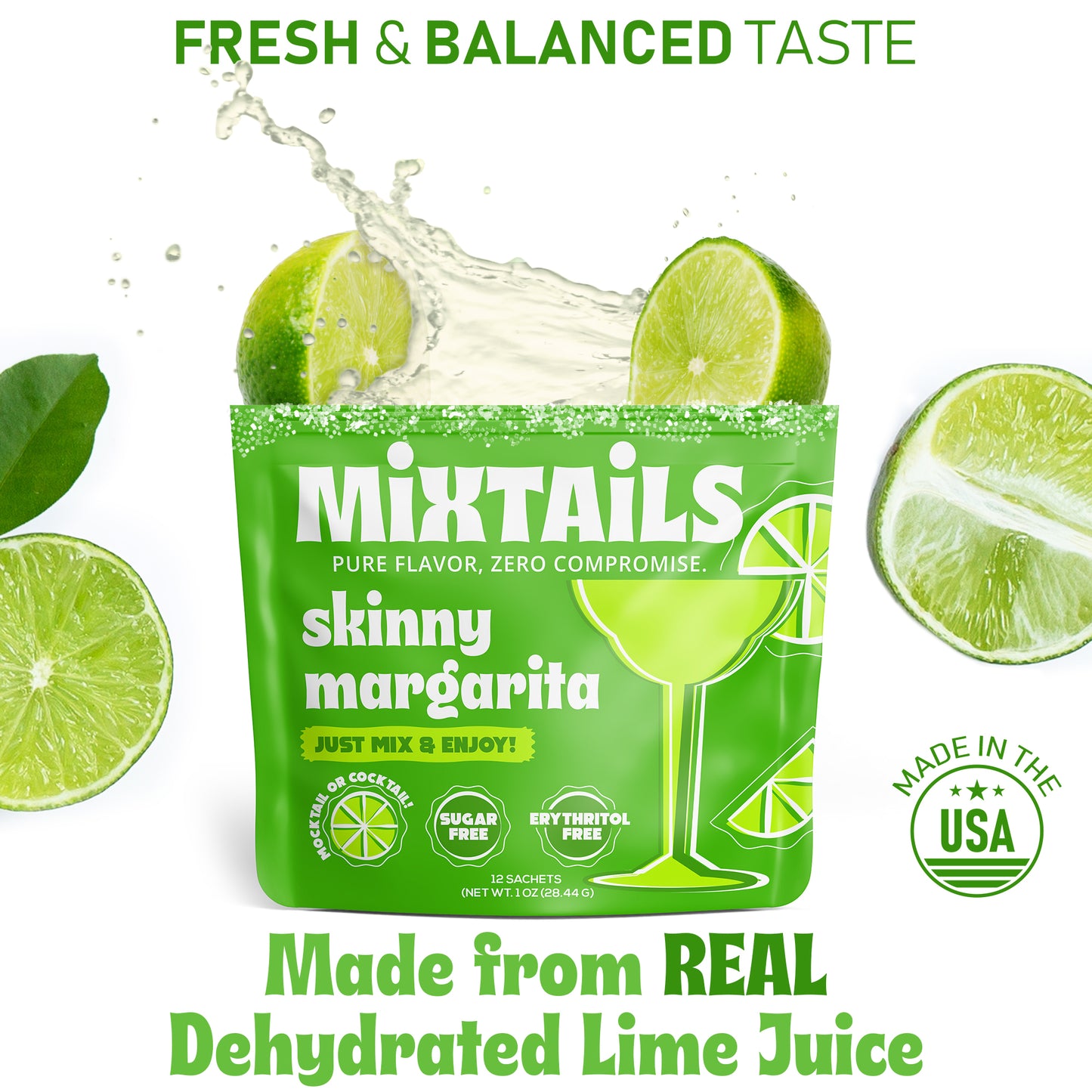 Mixtails Sugar Free Margarita Mix, Instant Skinny Margaritas (12 Pack)